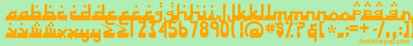 AlhambraDeep Font – Orange Fonts on Green Background