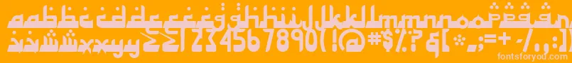 AlhambraDeep-fontti – vaaleanpunaiset fontit oranssilla taustalla