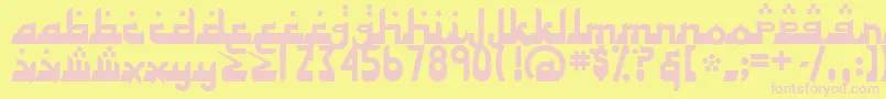 AlhambraDeep Font – Pink Fonts on Yellow Background