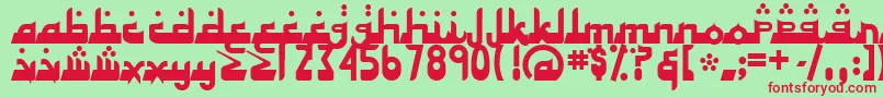 AlhambraDeep-Schriftart – Rote Schriften auf grünem Hintergrund