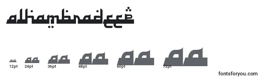 AlhambraDeep Font Sizes