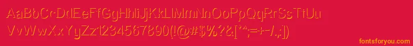 フォントPrimelep – 赤い背景にオレンジの文字