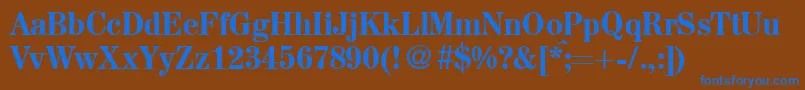 A850RomanMediumRegular Font – Blue Fonts on Brown Background