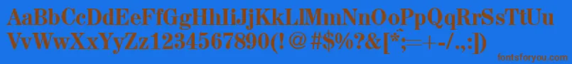 A850RomanMediumRegular Font – Brown Fonts on Blue Background