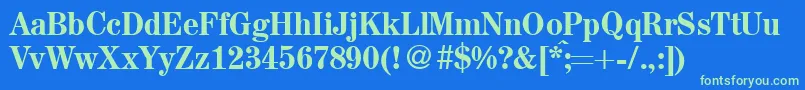 A850RomanMediumRegular Font – Green Fonts on Blue Background