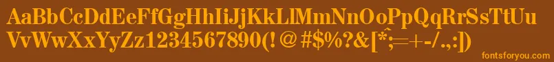 A850RomanMediumRegular Font – Orange Fonts on Brown Background