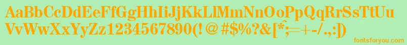 A850RomanMediumRegular Font – Orange Fonts on Green Background