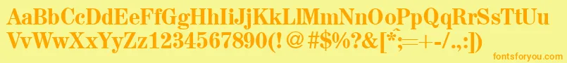 A850RomanMediumRegular Font – Orange Fonts on Yellow Background