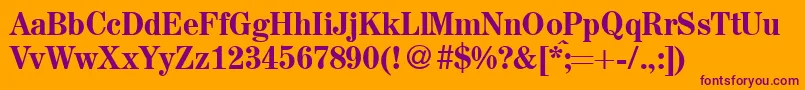 A850RomanMediumRegular Font – Purple Fonts on Orange Background