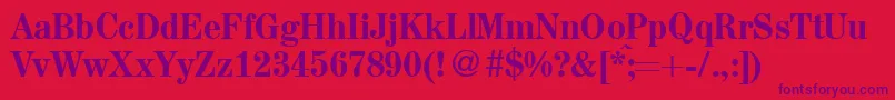 A850RomanMediumRegular Font – Purple Fonts on Red Background