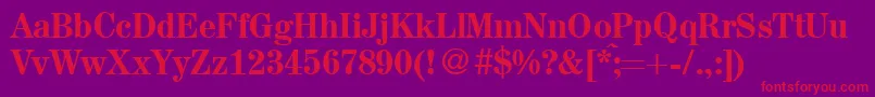 A850RomanMediumRegular Font – Red Fonts on Purple Background