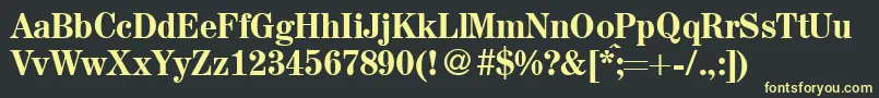 A850RomanMediumRegular Font – Yellow Fonts on Black Background