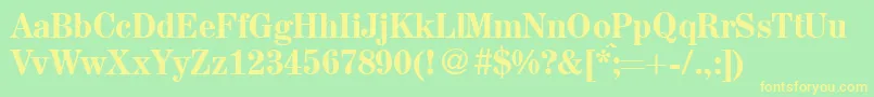 A850RomanMediumRegular Font – Yellow Fonts on Green Background