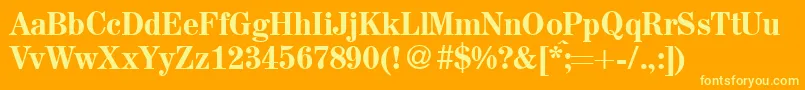 A850RomanMediumRegular Font – Yellow Fonts on Orange Background