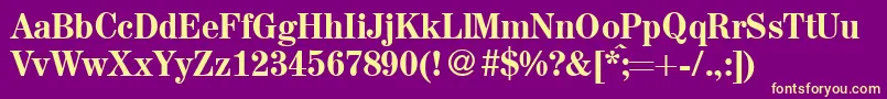 A850RomanMediumRegular Font – Yellow Fonts on Purple Background