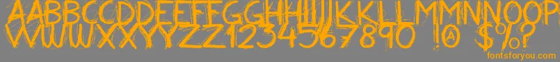 Alloveragainallcaps Font – Orange Fonts on Gray Background