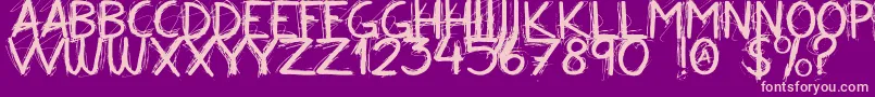 Alloveragainallcaps Font – Pink Fonts on Purple Background