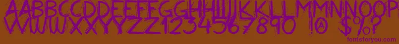 Alloveragainallcaps Font – Purple Fonts on Brown Background