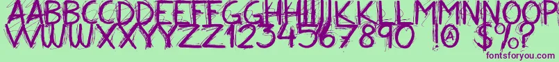 Alloveragainallcaps Font – Purple Fonts on Green Background