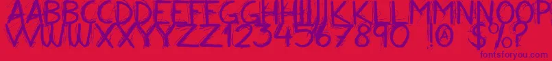 Alloveragainallcaps Font – Purple Fonts on Red Background
