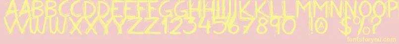 Alloveragainallcaps Font – Yellow Fonts on Pink Background