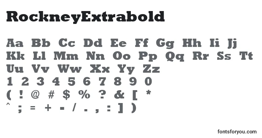 RockneyExtraboldフォント–アルファベット、数字、特殊文字