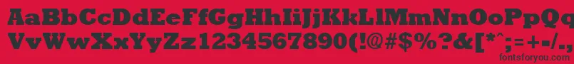 RockneyExtrabold Font – Black Fonts on Red Background