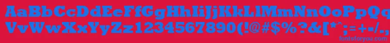 RockneyExtrabold Font – Blue Fonts on Red Background