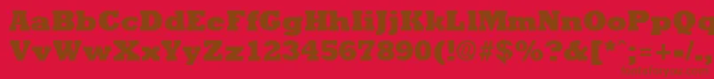 RockneyExtrabold Font – Brown Fonts on Red Background