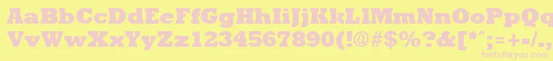 RockneyExtrabold Font – Pink Fonts on Yellow Background