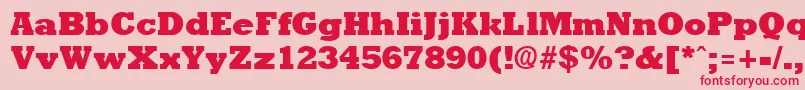 フォントRockneyExtrabold – ピンクの背景に赤い文字