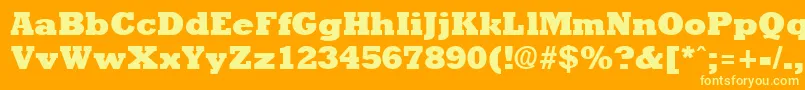 Шрифт RockneyExtrabold – жёлтые шрифты на оранжевом фоне