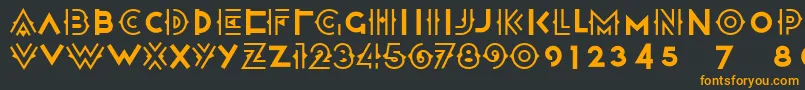 フォントHalcyon ffy – 黒い背景にオレンジの文字