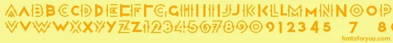 Halcyon ffy Font – Orange Fonts on Yellow Background