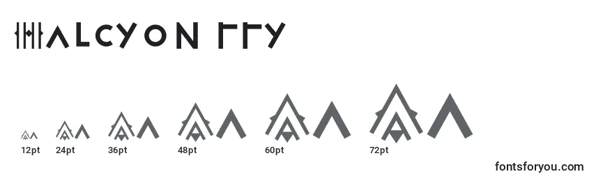 Размеры шрифта Halcyon ffy