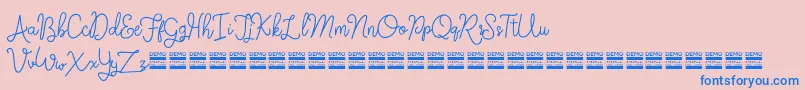 FanticaDemo Font – Blue Fonts on Pink Background