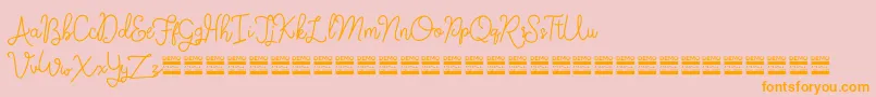 FanticaDemo Font – Orange Fonts on Pink Background