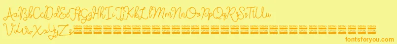 fuente FanticaDemo – Fuentes Naranjas Sobre Fondo Amarillo