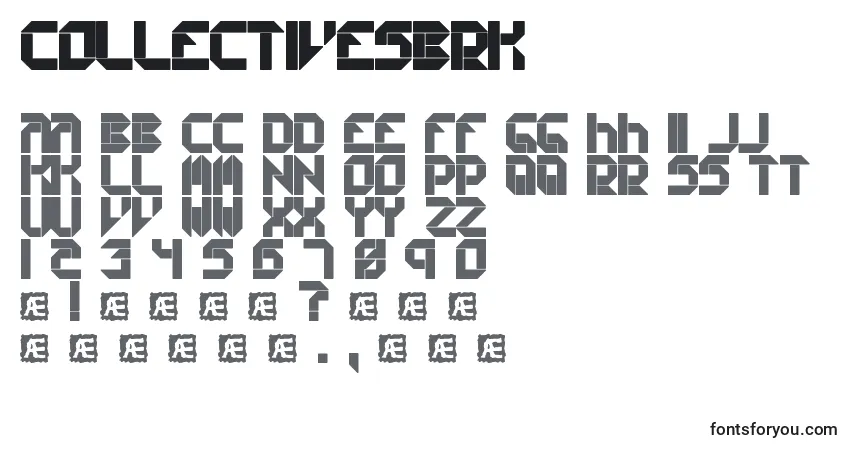 Шрифт CollectiveSBrk – алфавит, цифры, специальные символы