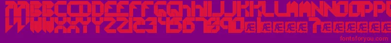 CollectiveSBrk-fontti – punaiset fontit violetilla taustalla