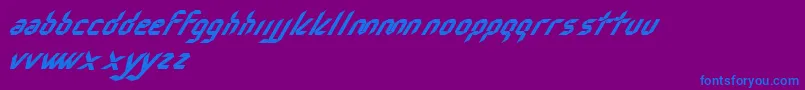 NudoItalic Font – Blue Fonts on Purple Background