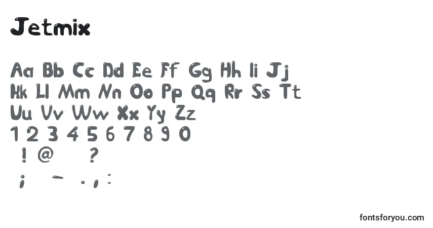 Schriftart Jetmix – Alphabet, Zahlen, spezielle Symbole