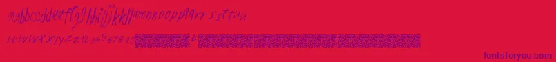 Lowerscratch Font – Purple Fonts on Red Background