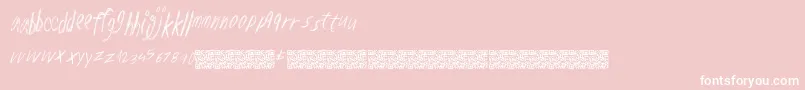 Lowerscratch-Schriftart – Weiße Schriften auf rosa Hintergrund