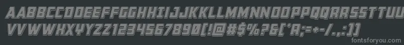 Buchananpunchital-fontti – harmaat kirjasimet mustalla taustalla