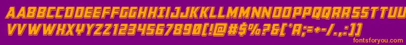 Buchananpunchital Font – Orange Fonts on Purple Background