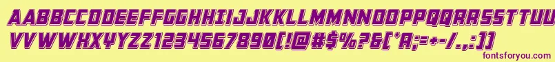 Buchananpunchital Font – Purple Fonts on Yellow Background