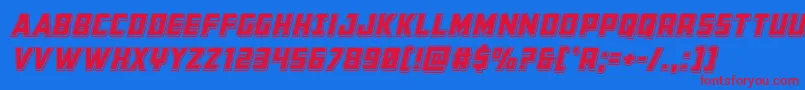 Buchananpunchital Font – Red Fonts on Blue Background