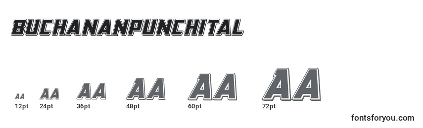 Размеры шрифта Buchananpunchital