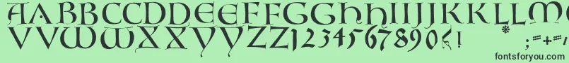 Lambordiccaps Font – Black Fonts on Green Background